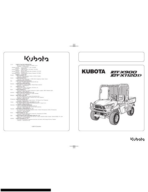 OPERATOR'S MANUAL UTILITY VEHICLE. . Kubota rtv x900 parts diagram